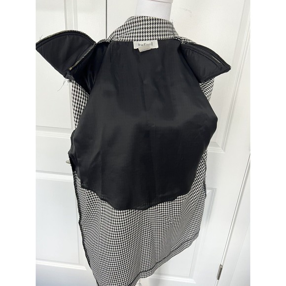 Rafael Women’s Houndstooth Blazer Size M Black Off White Vintage Oversized Fit - Picture 10 of 16